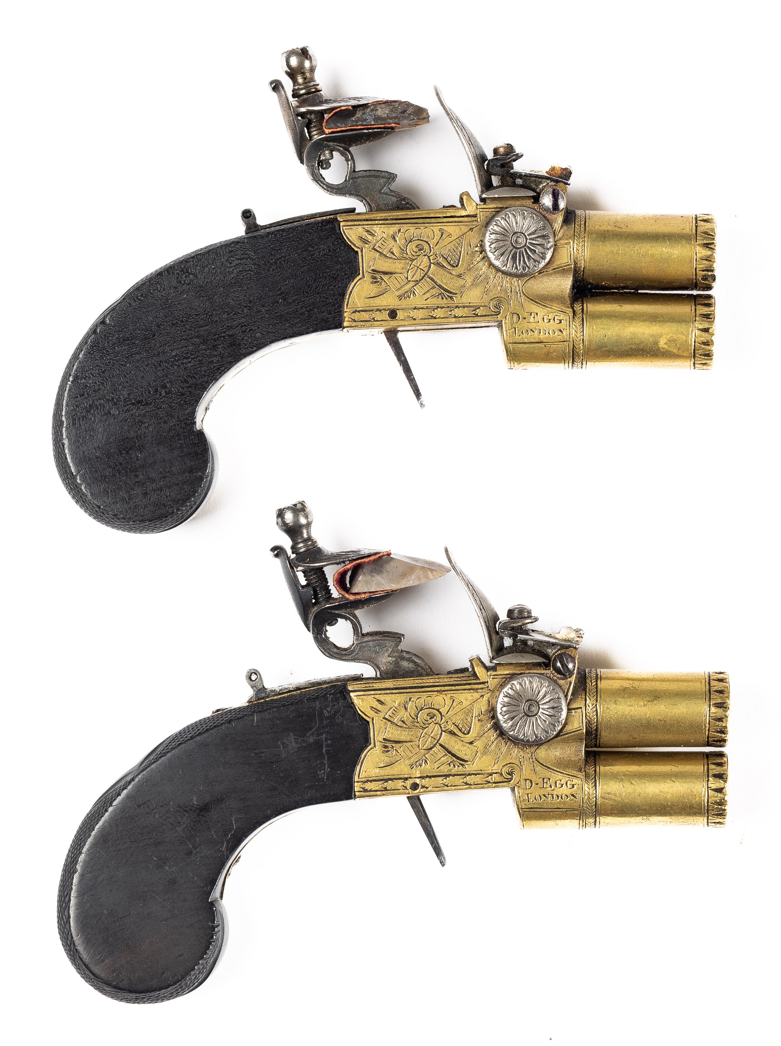 A Pair Of Double Barrelled Muff Pistols By Durs Egg